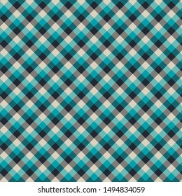 Gingham seamless blue and black pattern. Texture for plaid, tablecloths, clothes, shirts, dresses, paper, bedding, blankets, quilts and other textile products. Vector illustration EPS 10