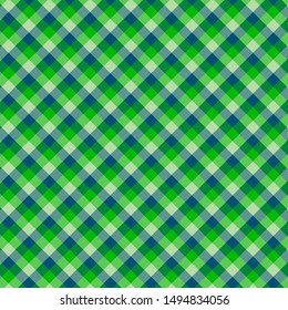 Gingham seamless green pattern. Texture for plaid, tablecloths, clothes, shirts, dresses, paper, bedding, blankets, quilts and other textile products. Vector illustration EPS 10