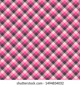 Gingham seamless light red pattern. Texture for plaid, tablecloths, clothes, shirts, dresses, paper, bedding, blankets, quilts and other textile products. Vector illustration EPS 10