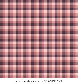 Gingham seamless light red pattern. Texture for plaid, tablecloths, clothes, shirts, dresses, paper, bedding, blankets, quilts and other textile products. Vector illustration EPS 10