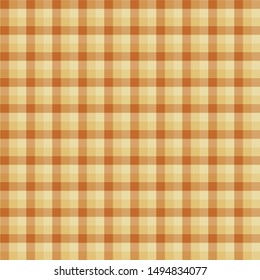 Gingham seamless orange and brown pattern. Texture for plaid, tablecloths, clothes, shirts, dresses, paper, bedding, blankets, quilts and other textile products. Vector illustration EPS 10