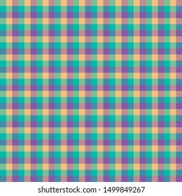 Gingham seamless orange and violet pattern. Texture for plaid, tablecloths, clothes, shirts,dresses,paper,bedding,blankets,quilts and other textile products. Vector Illustration EPS 10