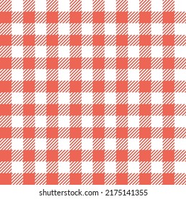 Gingham Seamless Pattern Background Print Tartan Checked Plaids For Decorative Tablecloth, Curtains And Napkin. Vector Illustration