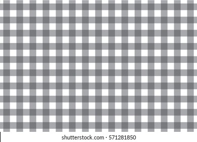 GINGHAM seamless pattern background vector,  Black and white line texture backdrop.