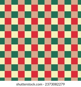 Gingham seamless pattern for Christmas and new year.Tartan check plaid repeat pattern. Vector illustration background. 