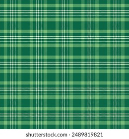 Gingham seamless pattern for Christmas.Checkered tartan plaid with twill weave repeat pattern in green. Geometric graphic vector illustration background design for fabric and print. 