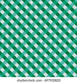 Gingham seamless pattern with green shades checks. Texture for bedding, blankets, clothes, dresses, paper, plaid, shirts, tablecloths, quilts and other textile products.