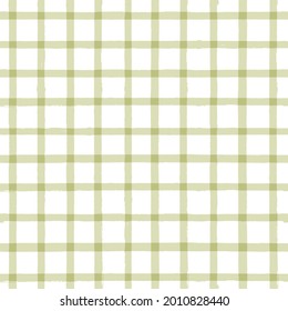 Seamless green tartan-black squares white stripes Vector Image