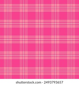 Gingham seamless pattern in pink.Checkered tartan plaid with twill weave repeat pattern. Geometric graphic vector illustration background design for fabric and print. 