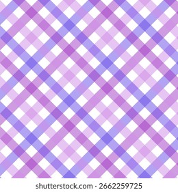 Gingham seamless pattern in purple.Checkered tartan plaid repeat pattern for Halloween.Geometric vector illustration texture background for fabric and prints.