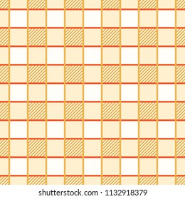 Gingham seamless pattern for restaurant cloth or scotland fabric design. Traditional checkered tablecloth background. Scottish vector illustration
