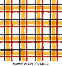 Gingham seamless pattern. Rhombus and squares texture for textile: shirts, plaid, tablecloths, clothes, dresses, bedding, blankets, paper. vector checkered summer paint brush strokes.
