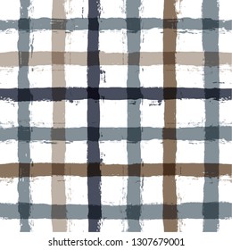 Gingham seamless pattern. Rhombus and squares texture for textile: shirts, plaid, tablecloths, clothes, dresses, bedding, blankets, paper. vector checkered summer paint brush strokes.
