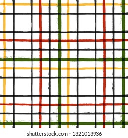 Gingham seamless pattern. Rhombus and squares texture for textile: shirts, plaid, tablecloths, clothes, dresses, bedding, blankets, paper. vector checkered summer paint brush strokes.