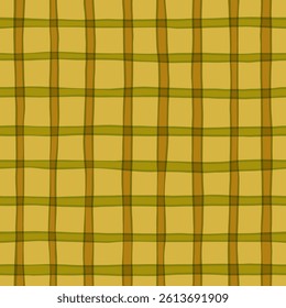 Gingham seamless pattern, tartan texture for shirts, plaid, clothes, blankets. Vector checkered hand paint wavy strokes.