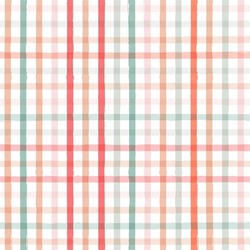 Gingham Seamless Pattern. Watercolor Pastel Lines Texture For Shirts, Plaid, Tablecloths, Clothes, Bedding, Blankets, Makeup Wrapping Paper. Vector Checkered Summer Girly Print
