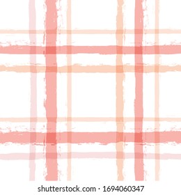 Gingham seamless pattern. watercolor pastel strokes texture for textile: shirts, plaid, tablecloths, clothes, dresses, bedding, blankets, paper, makeup. vector checkered summer girly print