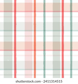 Gingham seamless pattern. Watercolor pastel lines texture for shirts, plaid, tablecloths, clothes, bedding, blankets, makeup wrapping paper. vector checkered summer girly print