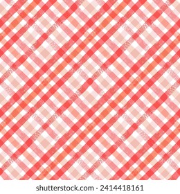 Gingham seamless pattern. Watercolor pastel lines texture for shirts, plaid, tablecloths, clothes, bedding, blankets, makeup wrapping paper. vector checkered summer girly print