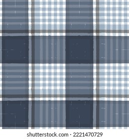 Gingham seamless pattern. watercolor plaid stripes, Vector checkered paint brush lines. Tartan texture for spring picnic table cloth, shirts, plaid, clothes, blankets, paper. 