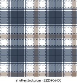 Gingham seamless pattern. watercolor plaid stripes, Vector checkered paint brush lines. Tartan texture for spring picnic table cloth, shirts, plaid, clothes, blankets, paper. 