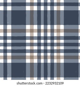 Gingham seamless pattern. watercolor plaid stripes, Vector checkered paint brush lines. Tartan texture for spring picnic table cloth, shirts, plaid, clothes, blankets, paper. 