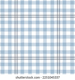 Gingham seamless pattern. watercolor plaid stripes, Vector checkered paint brush lines. Tartan texture for spring picnic table cloth, shirts, plaid, clothes, blankets, paper. 