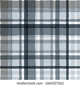 Gingham seamless pattern. watercolor stripes, tartan texture for spring picnic table cloth, shirts, plaid, clothes, dresses, blankets, paper. vector checkered paint brush strokes, geometric lines.