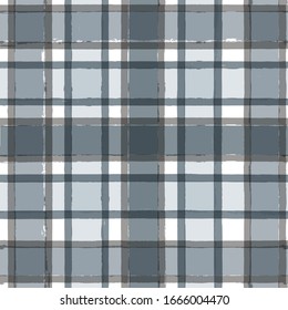 Patrón sin fisuras de Gingham. rayas de color agua, textura tartán para manteles de picnic de primavera, pantalones, mantas, ropa, vestidos, mantas, papel. trazos vectoriales de pincel, líneas geométricas.