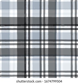 Patrón sin fisuras de Gingham. rayas de color agua, textura tartán para manteles de picnic de primavera, pantalones, mantas, ropa, vestidos, mantas, papel. trazos vectoriales de pincel, líneas geométricas.