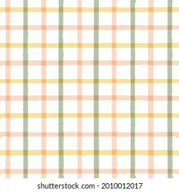 Patrón sin fisuras de Gingham. rayas acuarelas, vectorial tartan print para manteles de picnic de primavera, camisas, mantas, ropa, vestidos, mantas, papel. pinzas de pincel de verano a cuadros