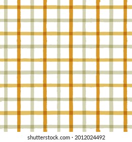 Gingham seamless pattern. watercolor stripes, vector tartan print for spring picnic table cloth, shirts, plaid, clothes, dresses, blankets, paper. checkered summer paint brush strokes