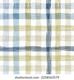 Gingham seamless pattern. watercolors checkered plaid, rustic tartan background, vector spring picnic textile, rustic farmhouse print	