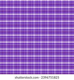 Gingham seamless pattern.Checkered tartan plaid with twill weave repeat pattern in purple,violet.Geometric vector illustration background design for fabric and print.