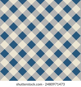 Gingham seamless pattern.Checkered tartan plaid repeat pattern in navy blue.Geometric vector illustration background wallpaper