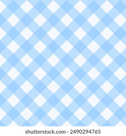 Gingham seamless pattern.Checkered tartan plaid repeat pattern in blue.Geometric vector illustration background wallpaper
