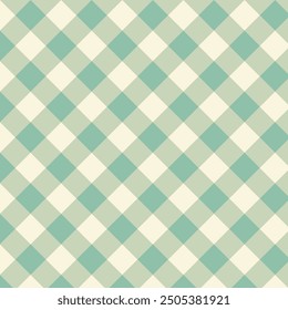 Gingham seamless pattern.Checkered tartan plaid repeat pattern in green.Geometric vector illustration background wallpaper