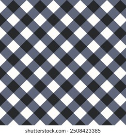 Gingham seamless pattern.Checkered tartan plaid repeat pattern in black and white.Geometric vector illustration background wallpaper.