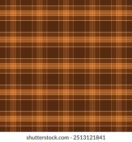 Gingham padrão sem emenda.Tartan xadrez xadrez com sarja tecer padrão de repetição em marrom. Projeto de fundo de ilustração de vetor gráfico geométrico para tecido e impressão. 