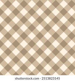 Gingham padrão sem emenda.Tartã xadrez padrão repetido em marrom.Geometric vetor fundo papel de parede