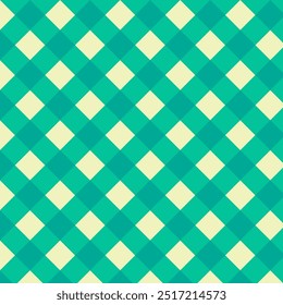 Gingham seamless pattern.Checkered tartan plaid repeat pattern in green and beige.Geometric vector illustration background wallpaper