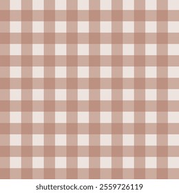 Gingham seamless pattern.Checkered tartan plaid repeat pattern in brown.Geometric vector illustration background wallpaper.	