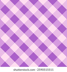 Gingham seamless pattern.Checkered tartan plaid repeat pattern in purple.Geometric vector illustration background wallpaper