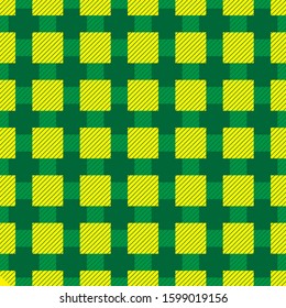 Gingham seamless plaid pattern with yellow and green color for clothing, bandana, background, wallpaper, wrapping, bag, or fabric.