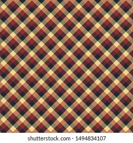 Gingham seamless red pattern. Texture for plaid, tablecloths, clothes, shirts, dresses, paper, bedding, blankets, quilts and other textile products. Vector illustration EPS 10
