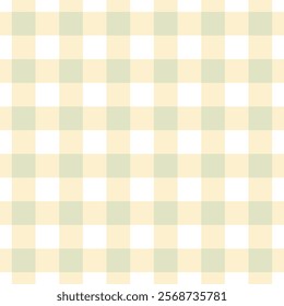 Gingham seamless vector pattern with kawaii carrots. Tartan check for tablecloths, napkins, clothes, packaging, for the Easter holiday. Cozy cute childish. easter color.