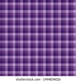Gingham seamless violet pattern. Texture for plaid, tablecloths, clothes, shirts, dresses, paper, bedding, blankets, quilts and other textile products. Vector illustration EPS 10