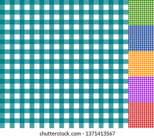 Gingham simple seamless geometric pattern set