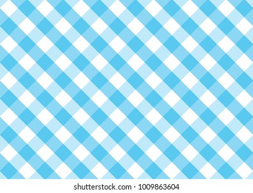 Gingham sky blue and white pattern. Texture from rhombus/squares for - plaid, tablecloths, clothes, shirts, dresses, paper and other textile products.