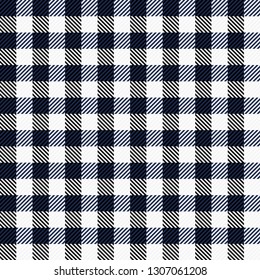 GinGham Striped Square Blue Black. and White Seamless Pattern